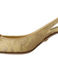 Dolce & Gabbana Gleaming Gold Crystal Slingback Heels