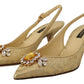 Dolce & Gabbana Gleaming Gold Crystal Slingback Heels