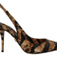 Dolce & Gabbana Tiger Pattern Slingback Heels Pumps