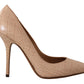 Dolce & Gabbana Elegant Beige Nude Leather Pumps