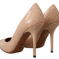 Dolce & Gabbana Elegant Beige Nude Leather Pumps