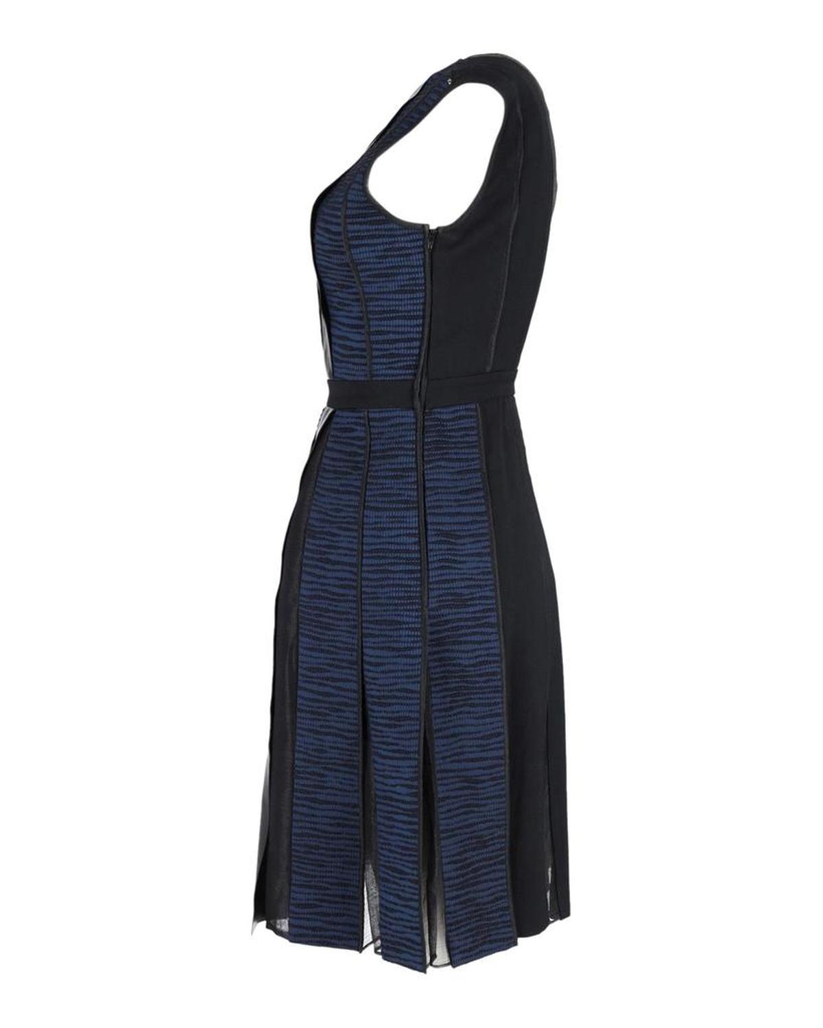 Sportmax Sleeveless Paneled Dress in Blue Cotton