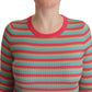 Dolce & Gabbana Elegant Striped Silk Crew Neck Pullover