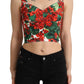 Dolce & Gabbana Elegant Red Cropped Top with Geranium Print