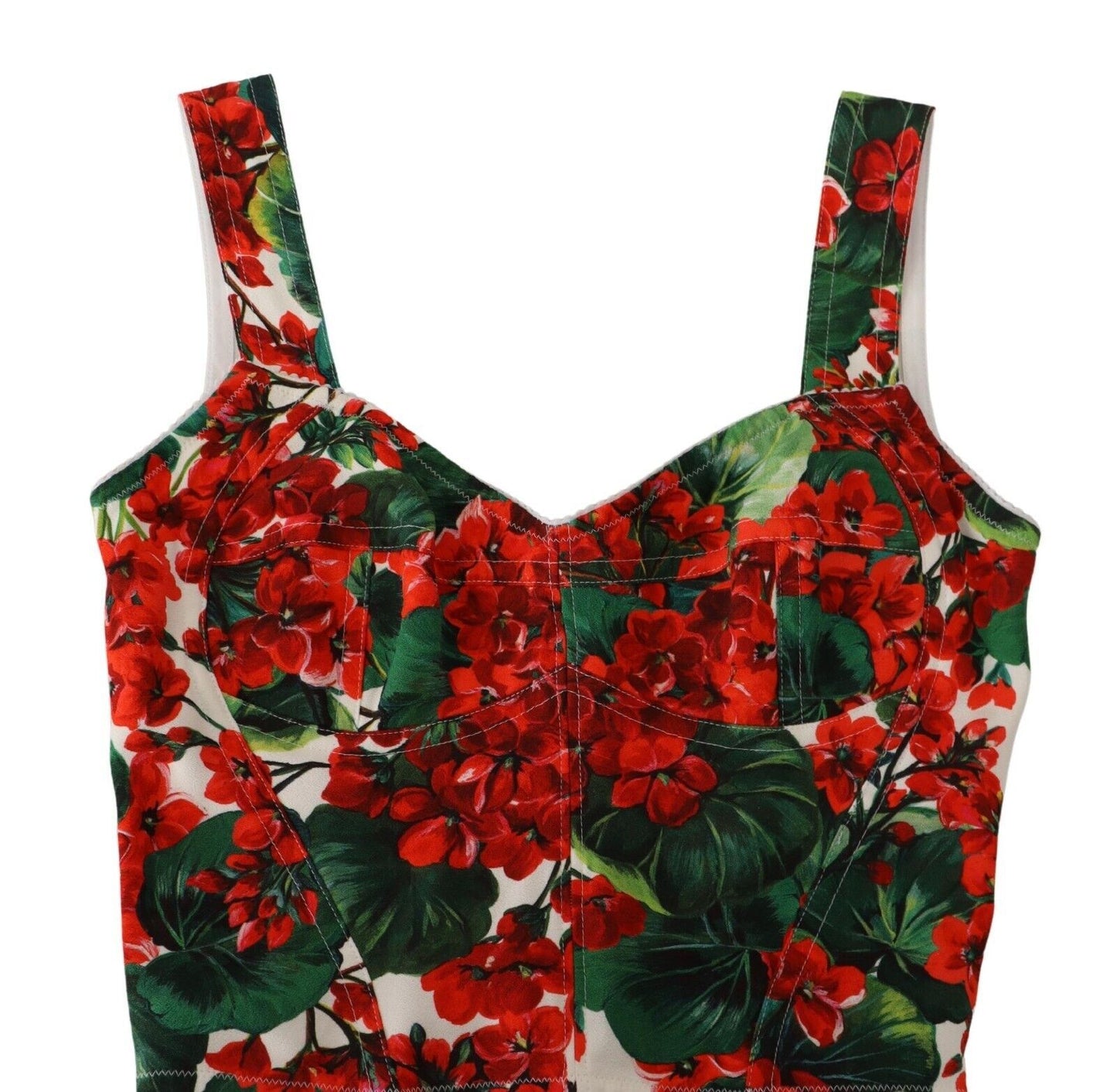 Dolce & Gabbana Elegant Red Cropped Top with Geranium Print