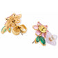 Gold-Tone Mixed Stone Flower Cluster Stud Earrings