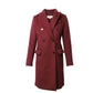 Michael Kors Double Breasted Felt Coat in Burgundy Wool