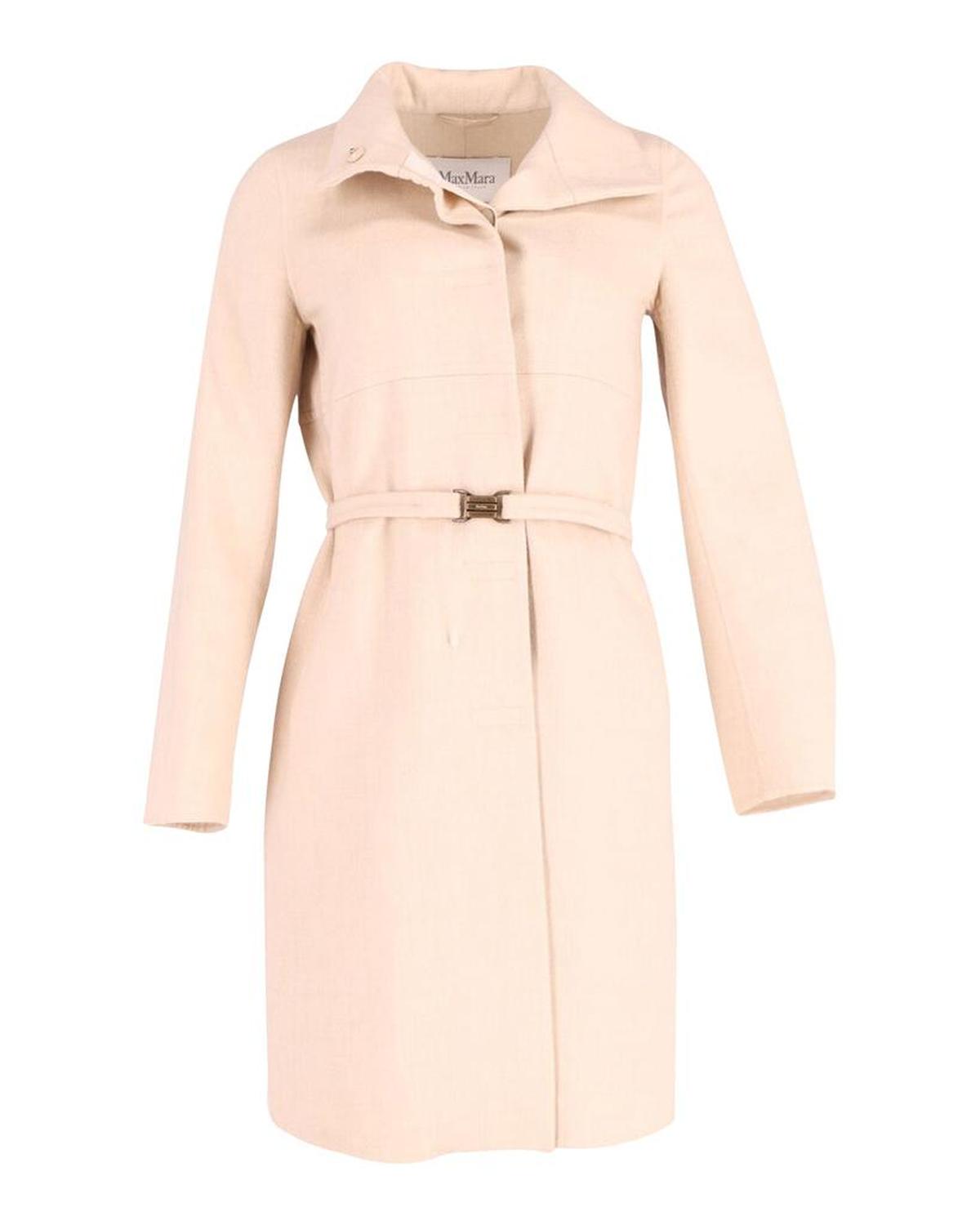 Maxmara Belted Coat in Beige Wool