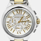 Michael Kors Silver Two Tone Stainless Steel Camille Mk5653 Women's Wristwatch 43 Mm