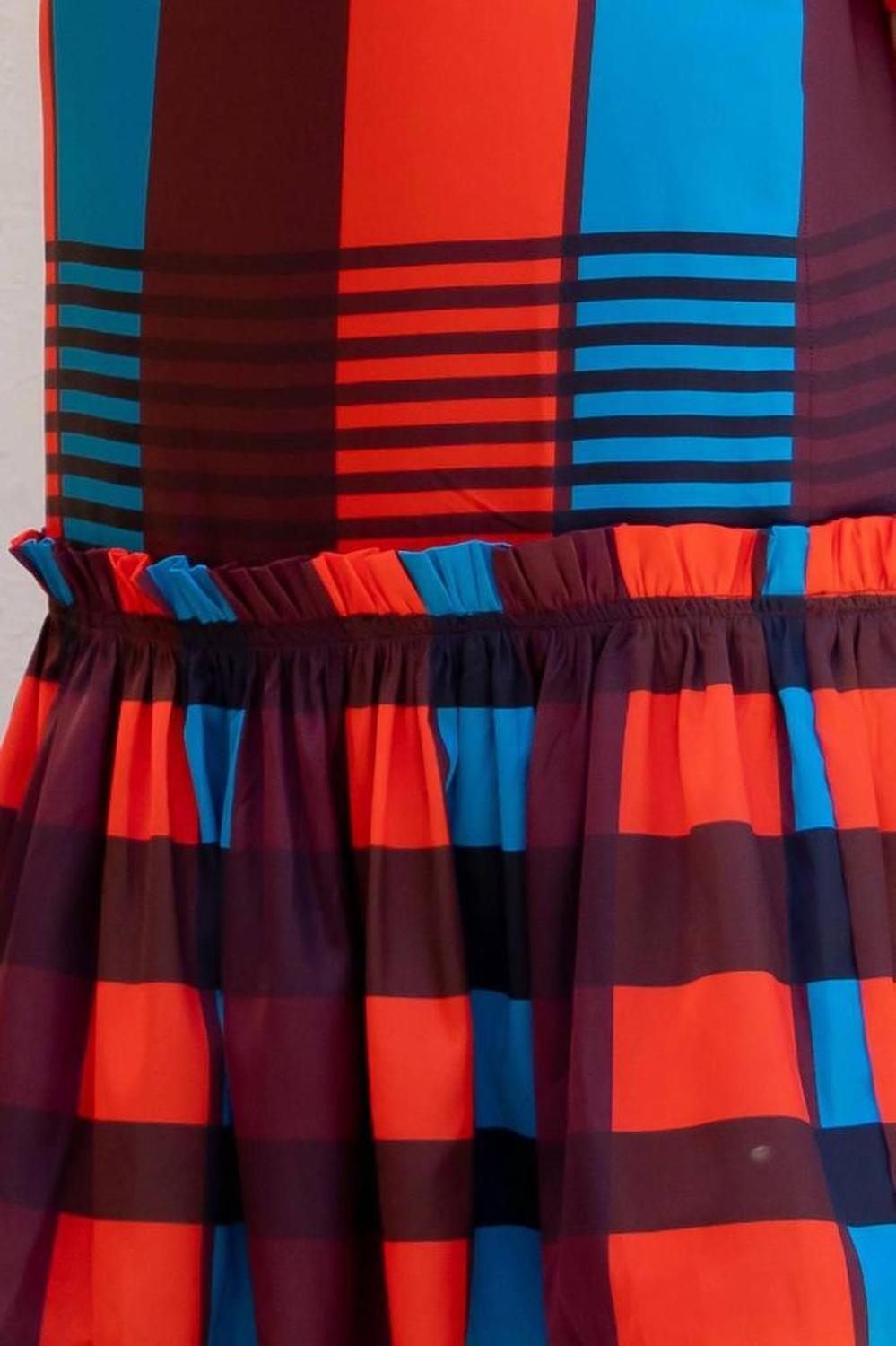 Flounced Midi Skirt In Multi-Colored