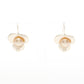 Earrings Fake Pearl OffSilver Flower Motif 00T