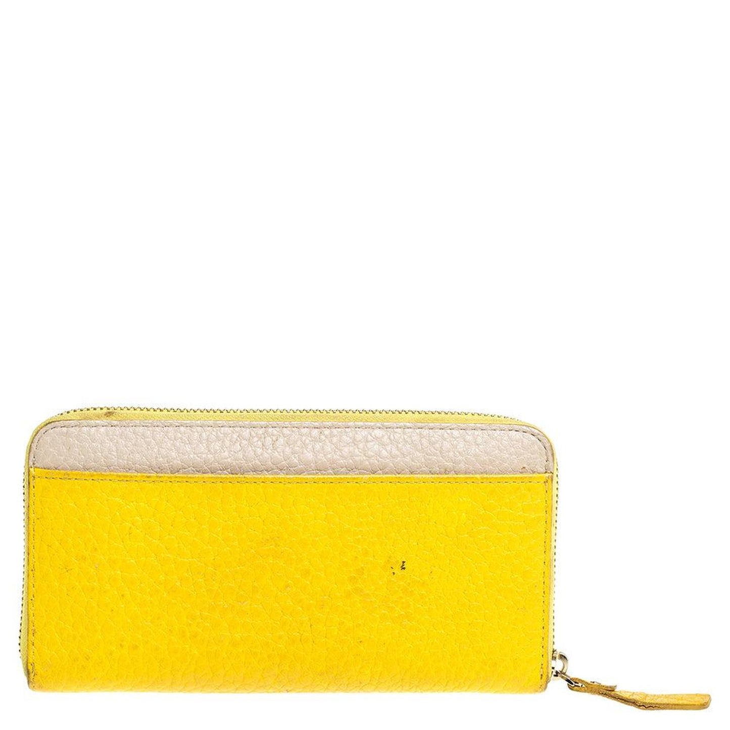 Kate Spade Yellow/beige Leather Grove Court Lacey Zip Around Wallet..