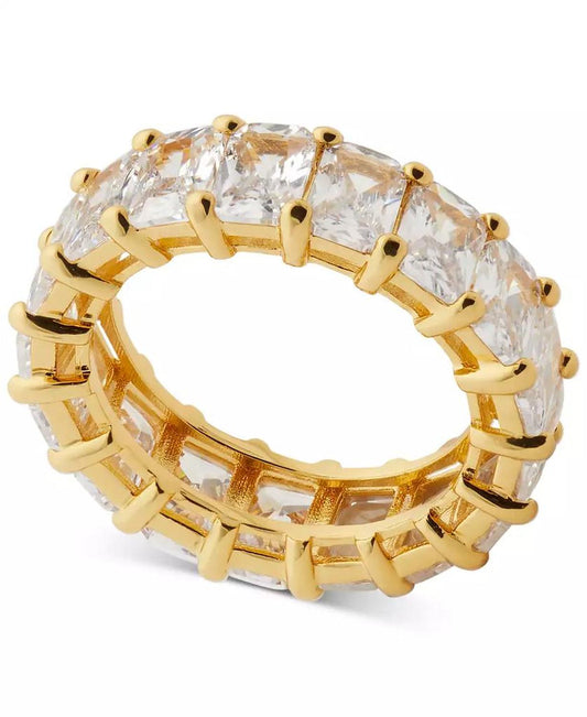 Gold-Tone Baguette Cubic Zirconia Eternity Band Ring