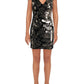 Womens Velvet Sequined Cocktail Dress