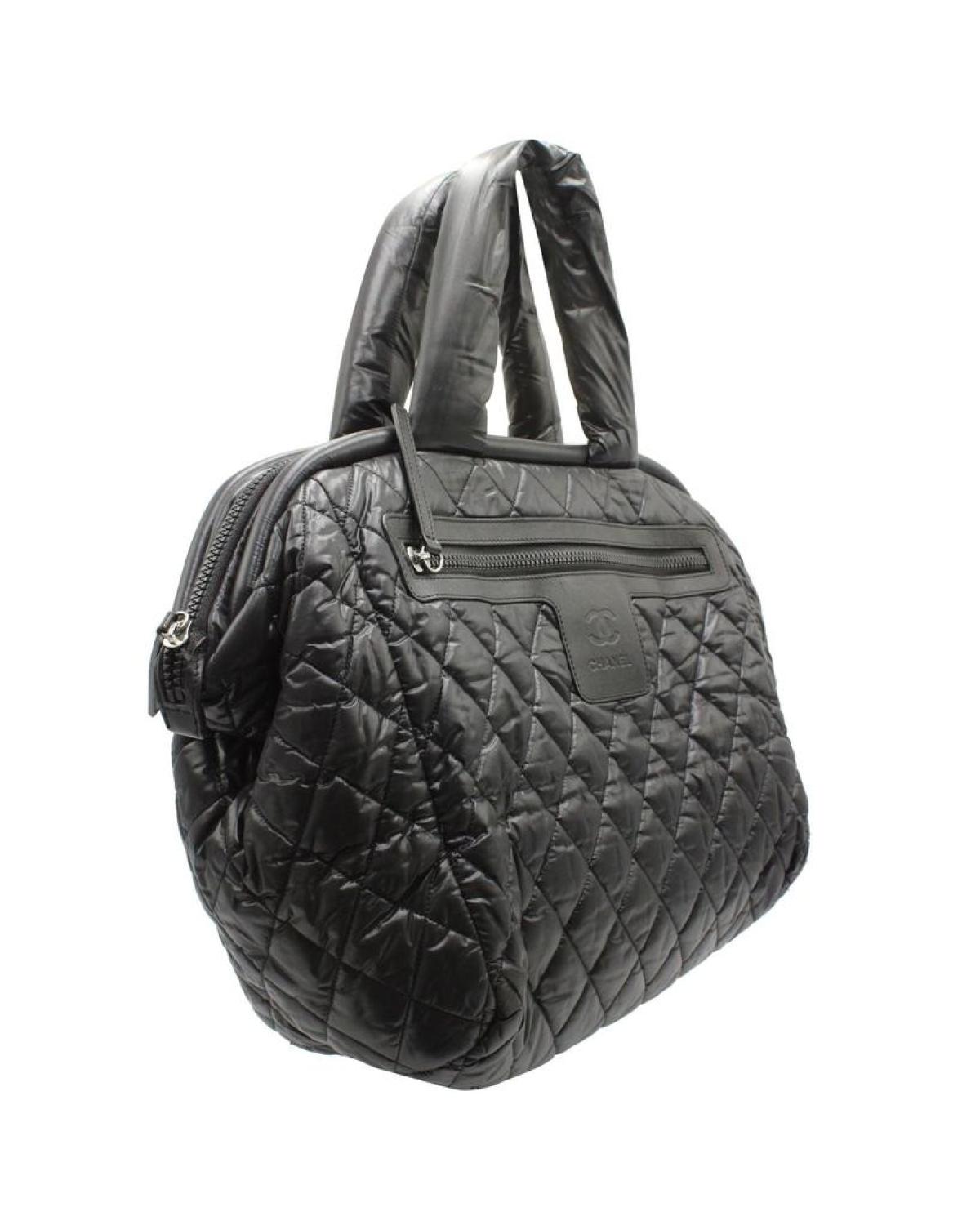 Chanel Vintage Cocoon Bowling Bag in Black Nylon