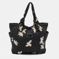 Marc By Marc Jacobs Black/white Nylon Floral Pretty Tate Tote