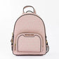 Jaycee Mini XS Leather Zip Pocket Backpack Powder Blush Women's pink