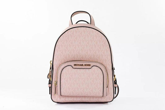 Jaycee Mini XS Leather Zip Pocket Backpack Powder Blush Women's pink