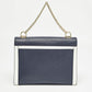 Michael Kors Dark Blue/white Leather Large Whitney Convertible Shoulder Bag