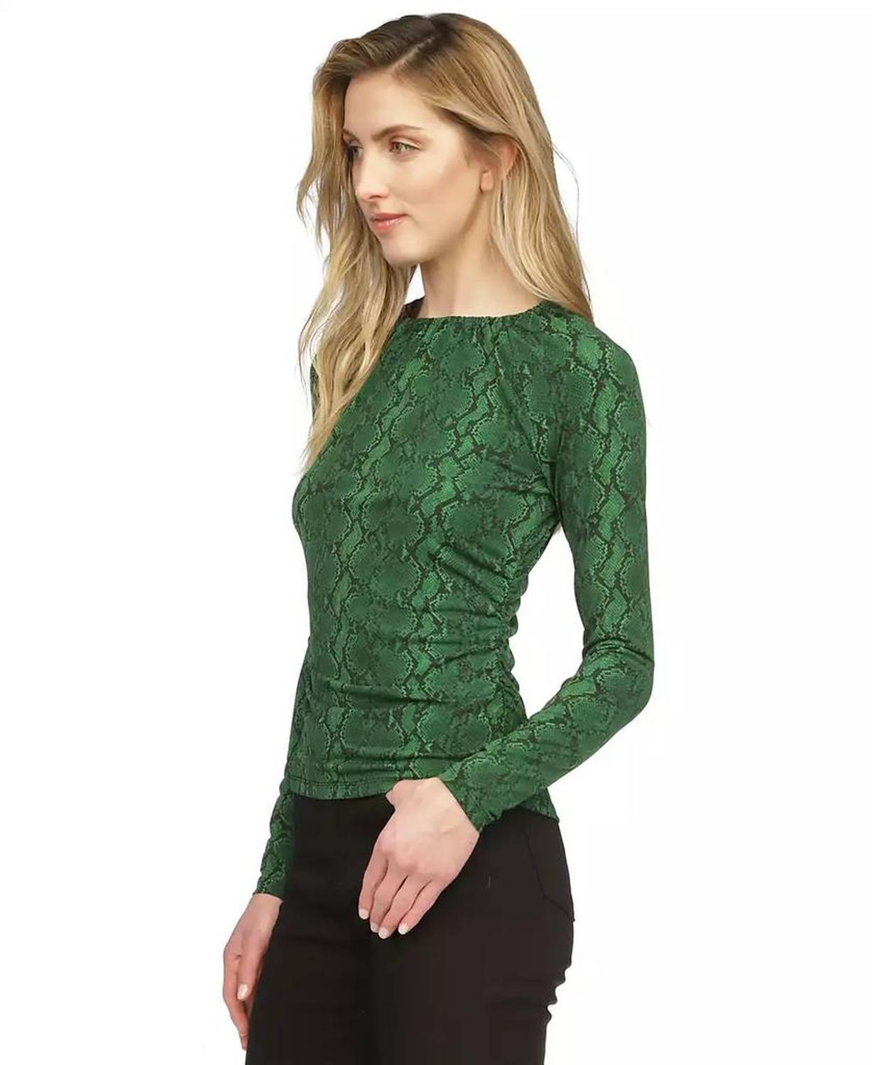 Women's Snake-Print Long-Sleeve Top