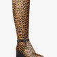 Ella Leopard Print Calf Hair Block Heel Boot