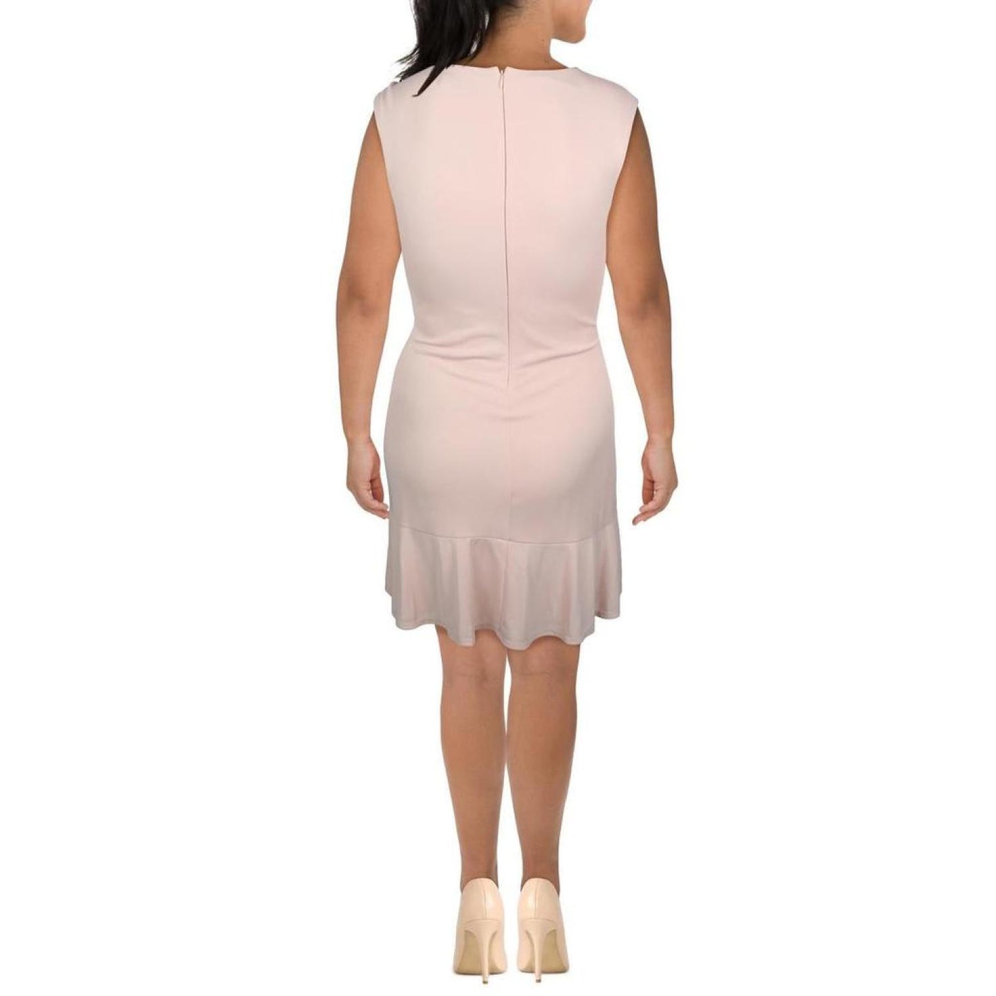 Womens Asymmetrical Knee-Length Shift Dress