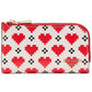 Devin Pixel Hearts Embossed Saffiano Leather Slim Bifold Wallet