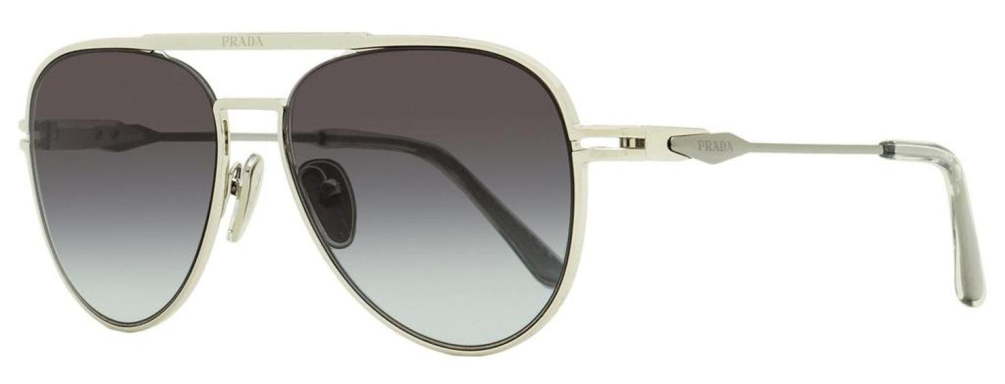 Prada Men's Pilot Sunglasses SPR54Z 1BC09S Silver 57mm