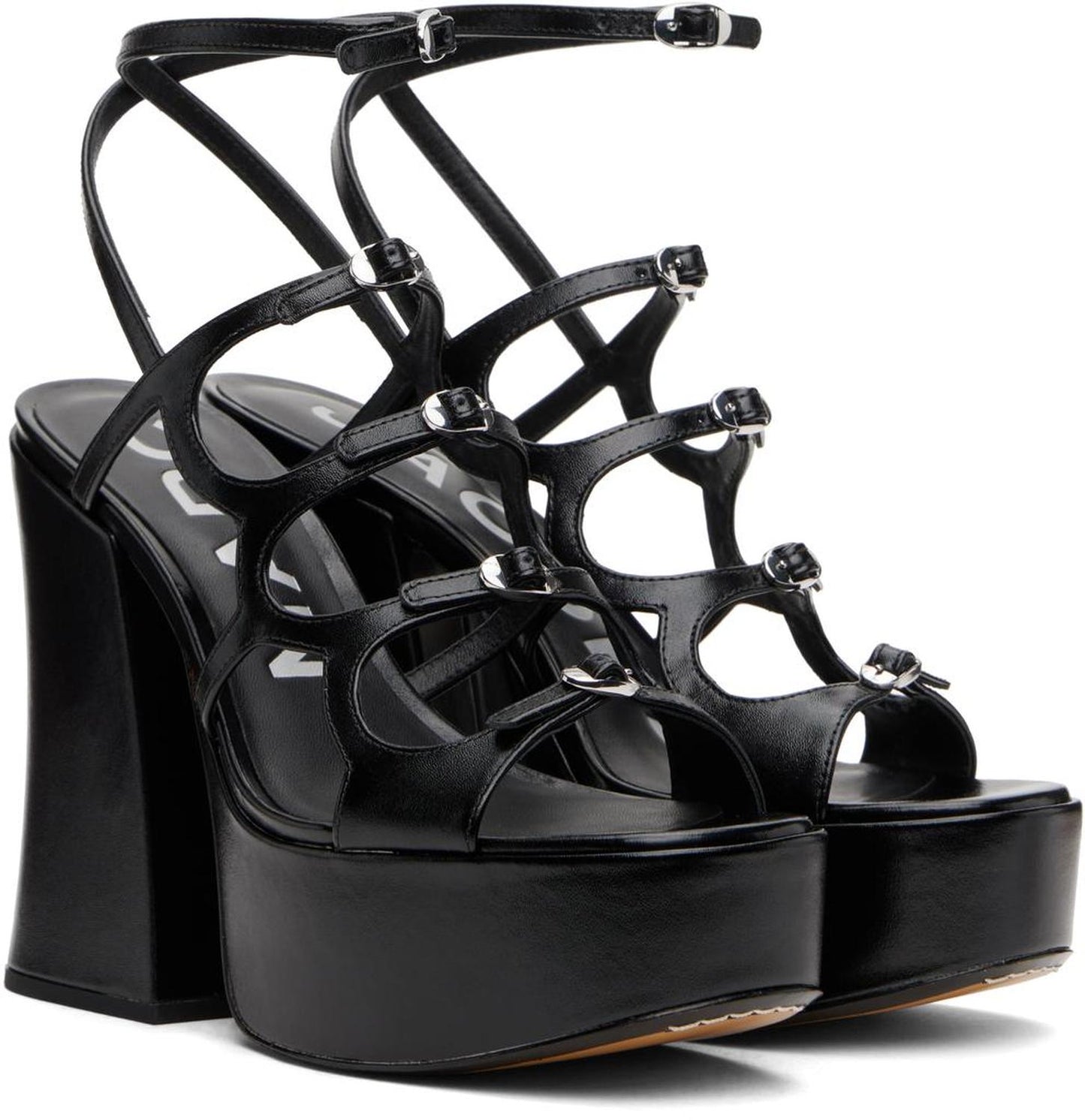 Black 'The Kiki Platform' Heeled Sandals