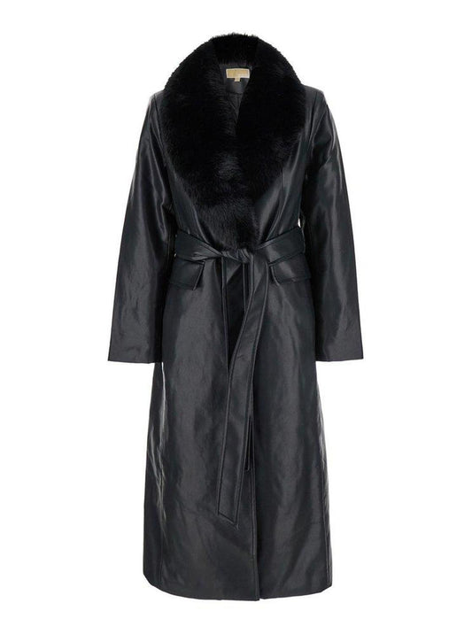 Michael Michael Kors Faux Fur Trim Robe Coat