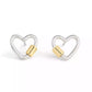 Two-Tone Signature Carabiner Heart Stud Earrings