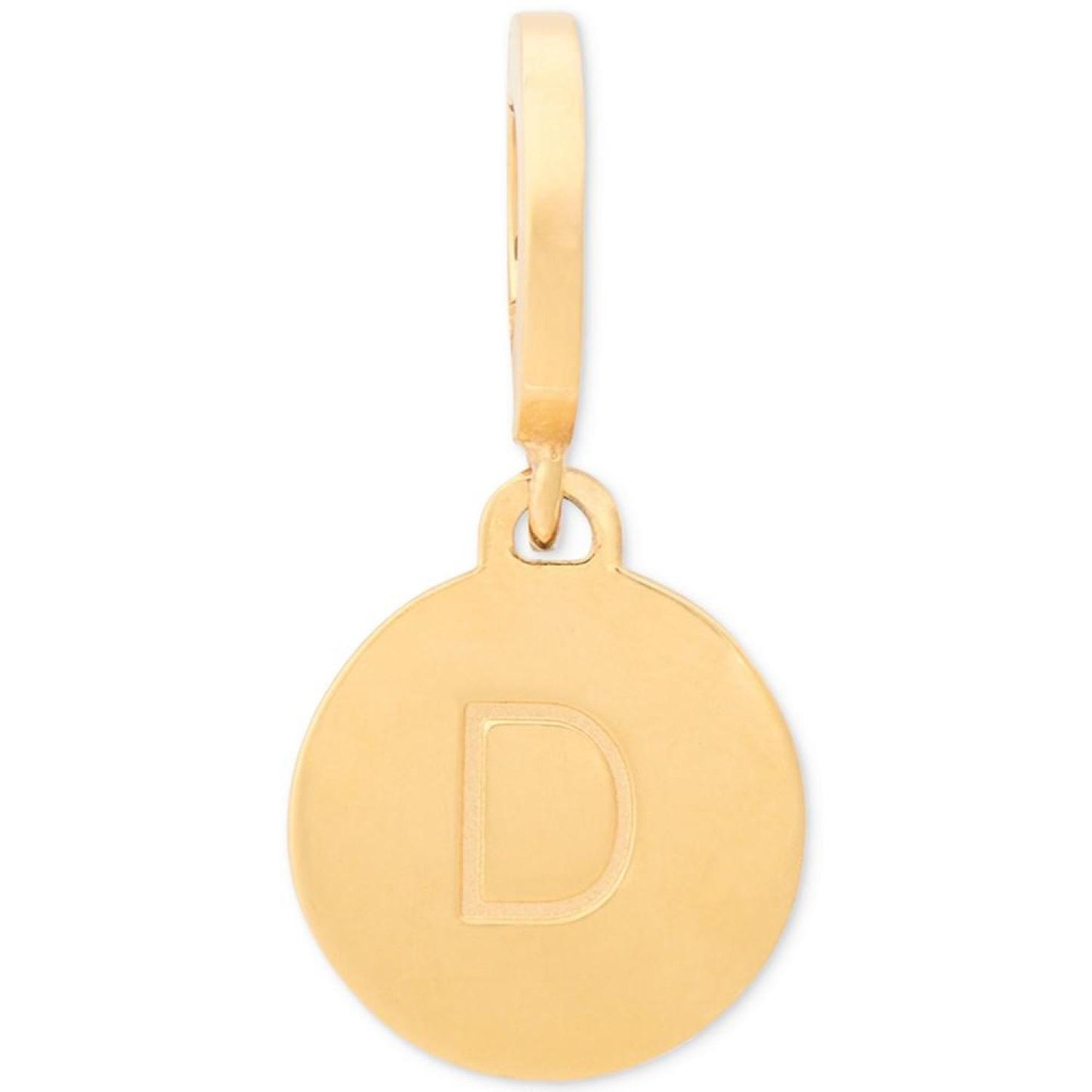 Gold-Tone Initial Polished Disc Charm Pendant