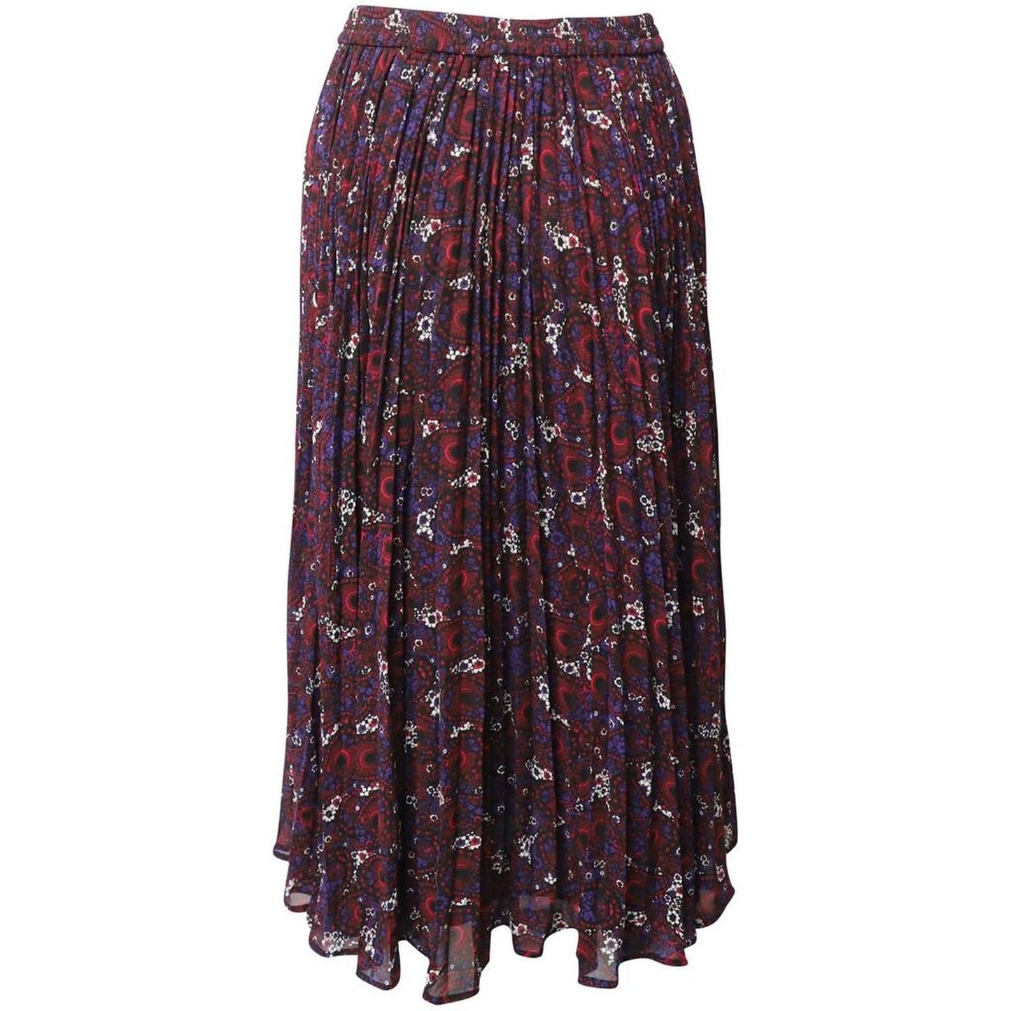 Michael Kors Pleated Floral-Print Maxi Skirt in Multicolor Polyester