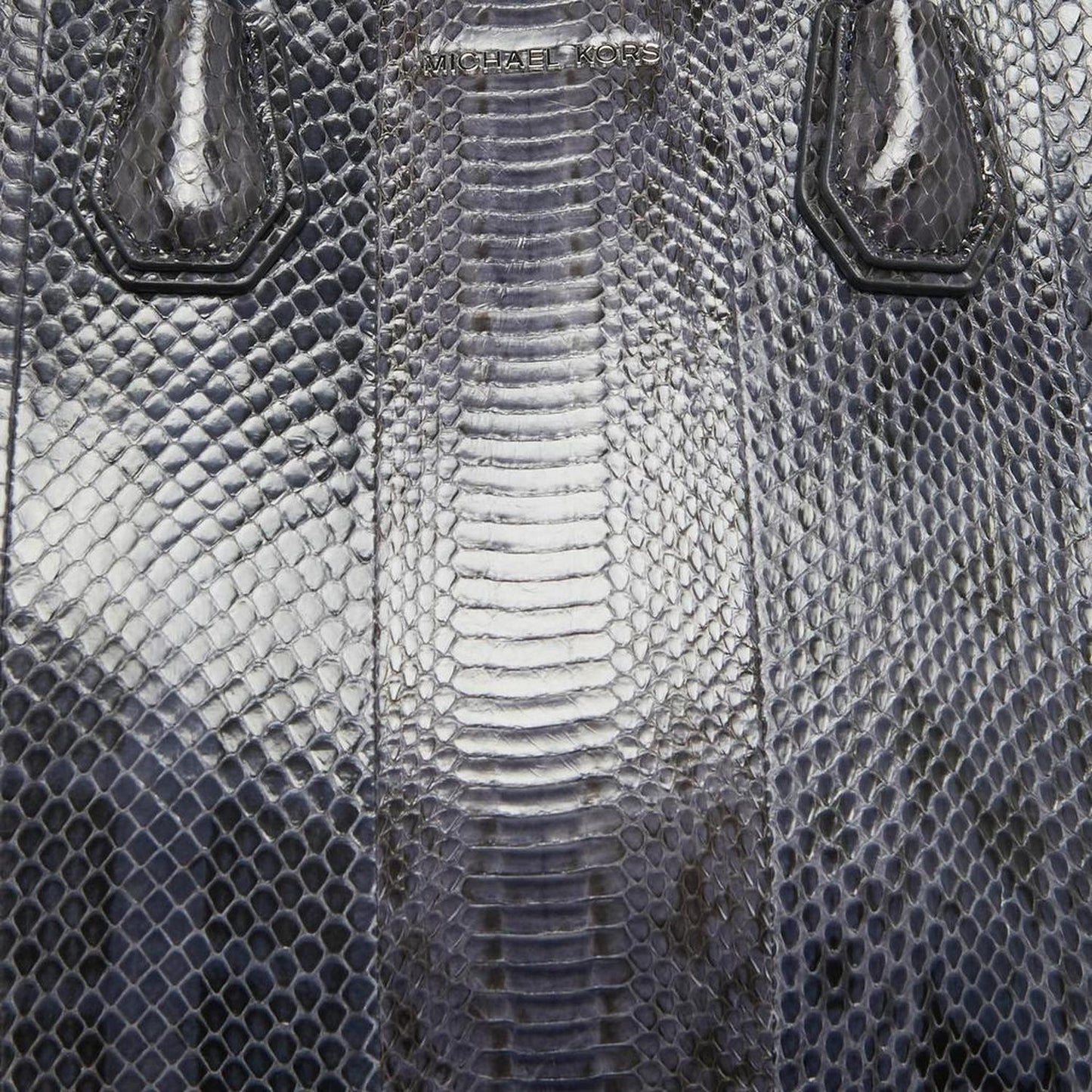 Michael Kors Navy Blue Watersnake Leather Large Mercer Tote