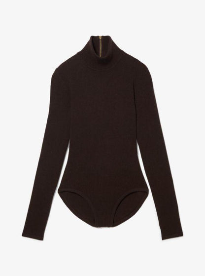 Stretch Cashmere Turtleneck Bodysuit