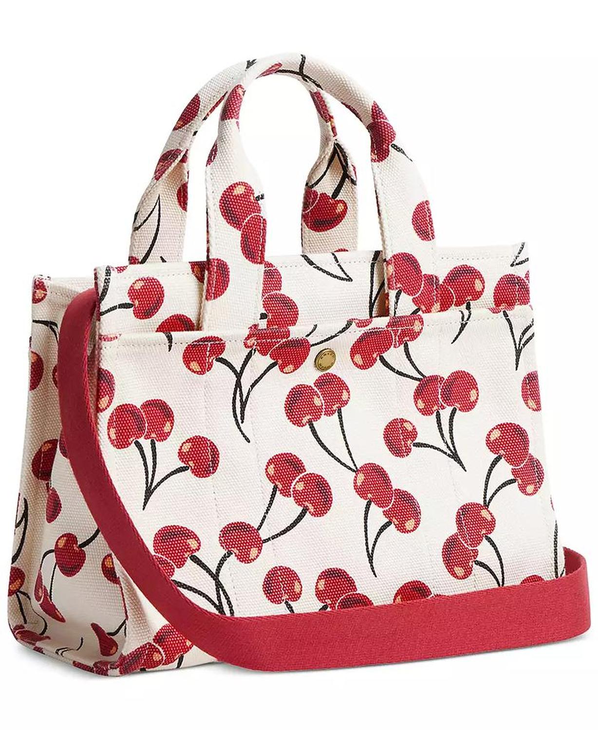 Cherry-Print Canvas 26 Cargo Tote