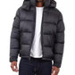 Men's Heavyweight Metallic Finish Hooded Puffer Jacket