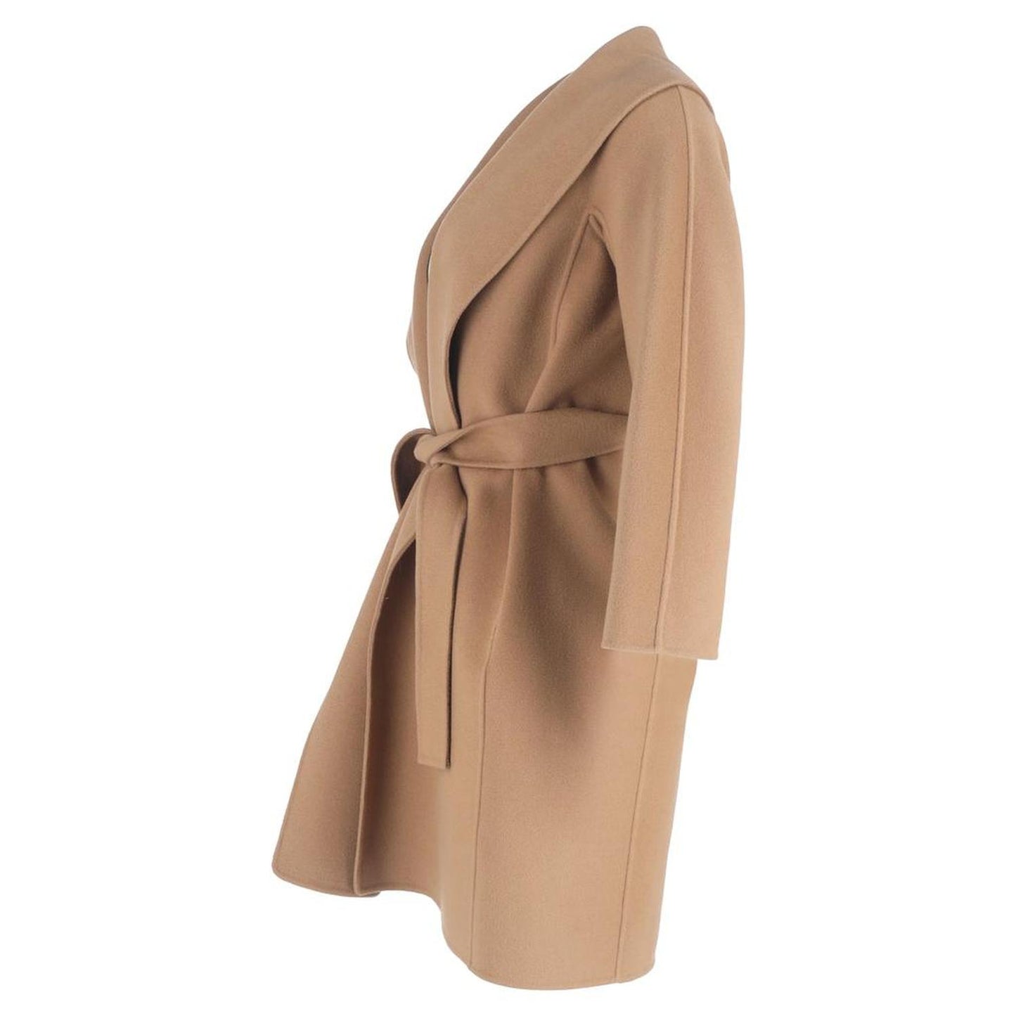 S  Belted Shawl Coat in Brown Cashmere