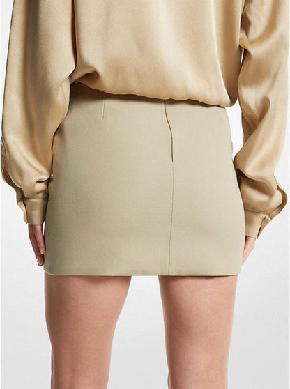 Stretch Wool Gabardine Mini Skirt