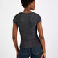 Women's Metallic Cap-Sleeve Top