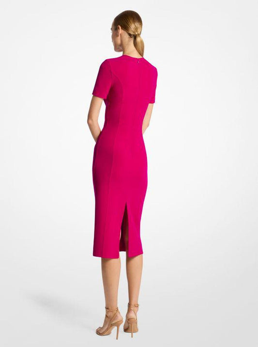 Double Faced Stretch Wool Sheath Dress