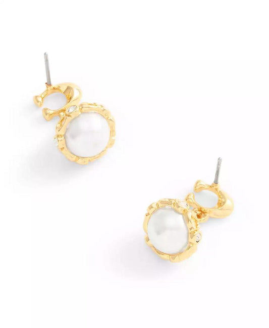 Faux Stone Signature Cultivated Pearl Orb Drop Earrings