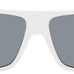 White Text Logo Rectangular Sunglasses