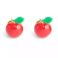 Red Enamel Vintage Charms Signature Apple Huggie Earrings