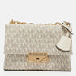 Michael Kors Cream Signature Coated Canvas And Leather Small Cece Shoulder Bag