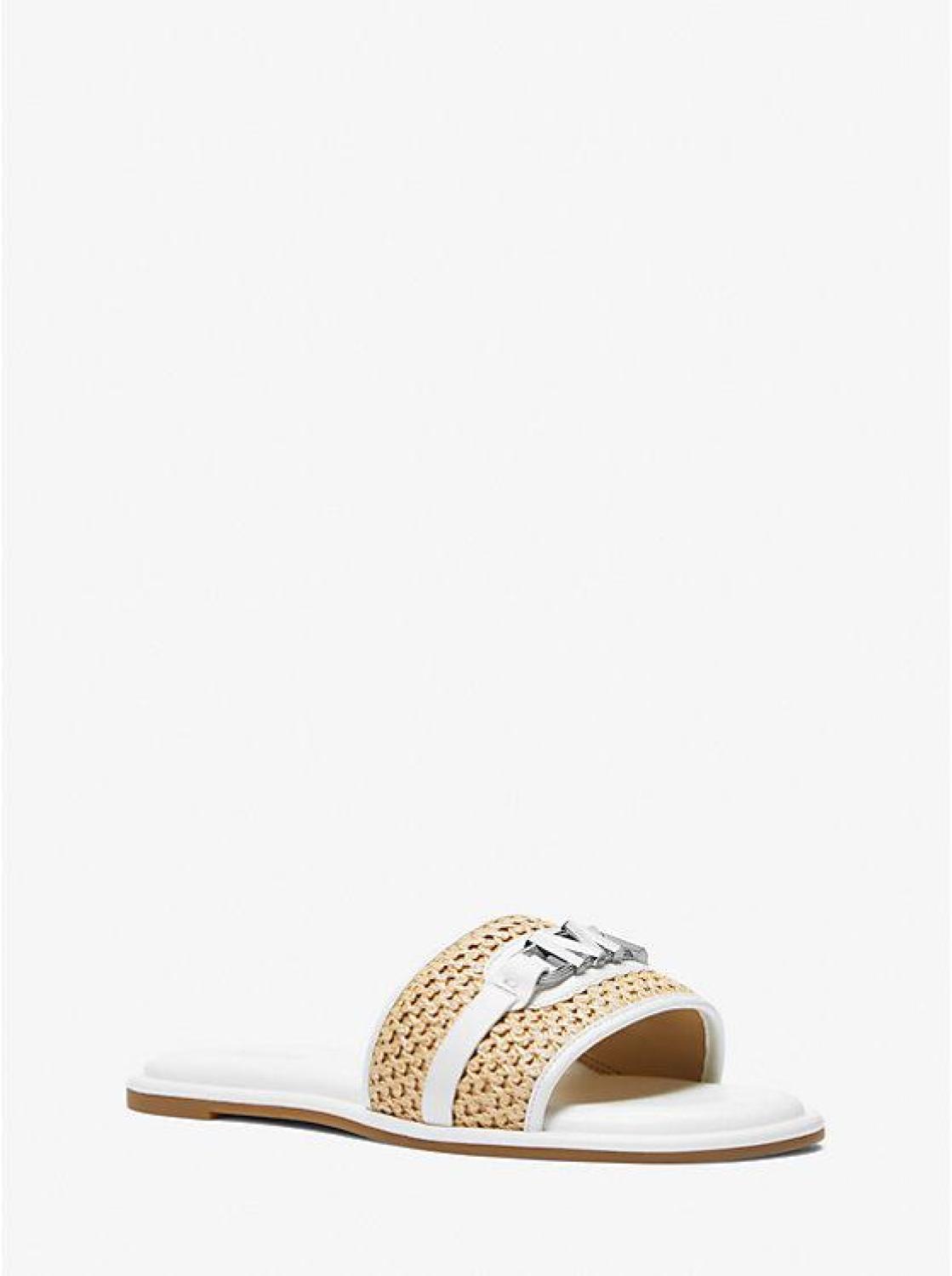 Ember Embellished Straw Slide Sandal