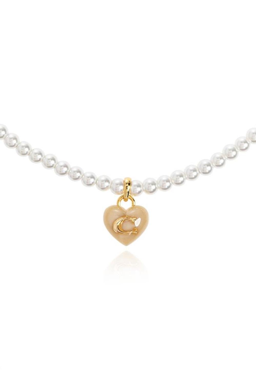 Coach Heart Pearl Choker