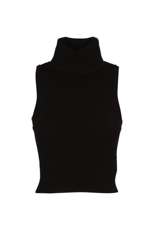 Michael Michael Kors Sleeveless Turtleneck Cropped Top