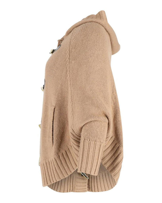 Michael Kors Toggle Poncho in Brown Nylon