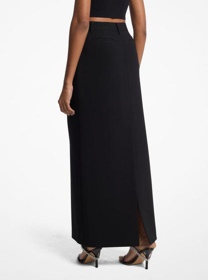 Textured Crepe Trouser Maxi Skirt